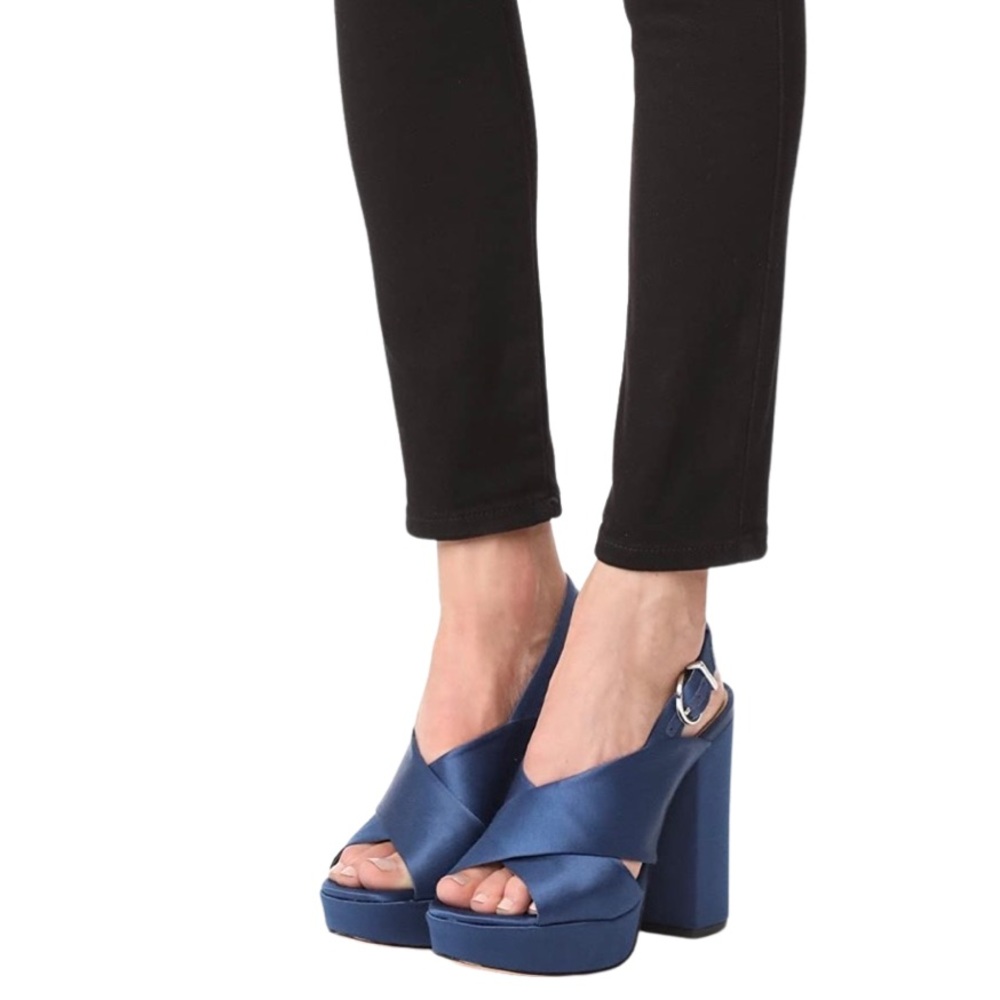 SCHUTZ Millie Satin Platform Heel Sandal Shoes  Size 8.5  New in Box